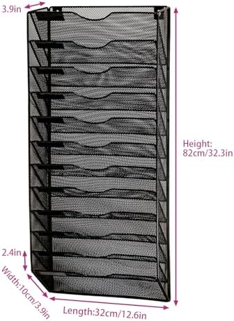 Wall Mounted File Organiser A8 Mesh in Hanging Wall File Holder Mail Organiser