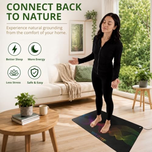 Grounding Mat for Bed & Feet, Conductive Earthing Pad for Home