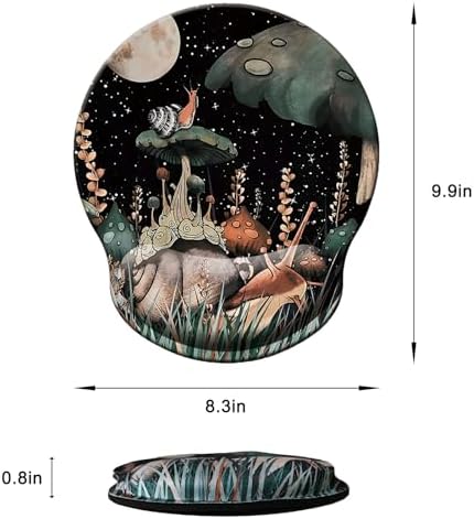 Mouse Pad with Wrist Support, Ergonomic Mouse Pad with Memory Foam Wrist Rest Cushion, Non-Slip Rubber Base Gaming Mice Pad for Home Office Computer Laptop, Snail