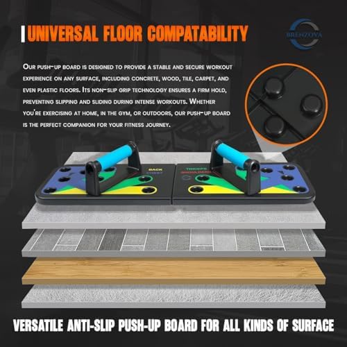 Foldable Push Up Board with 5 Resistance Bands, Home Gym Workout Equipment