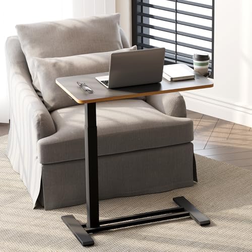 SANODESK 28''Mobile Standing Desk with Hidden Wheels,Pneumatic Laptop Desk