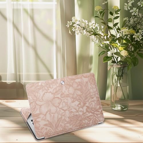 MOSISO PU Leather Sleeve Case, Embossed Hibiscus Portfolio Protective Stand Cover