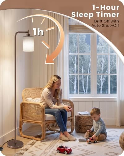 Dimmable Floor Lamp for Living Room with Remote & 10W Bulb