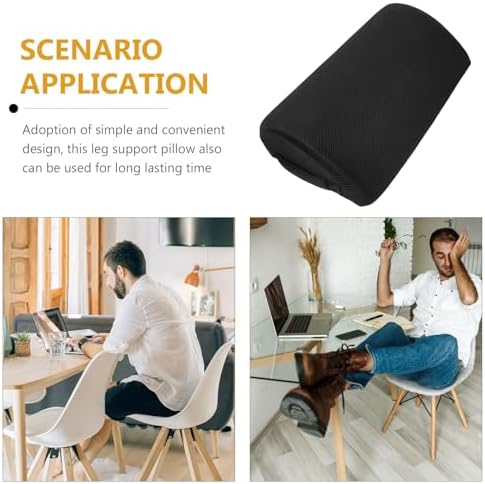 Semi Cylindrical Office Foot Rest Cushion for Feet and Legs Black