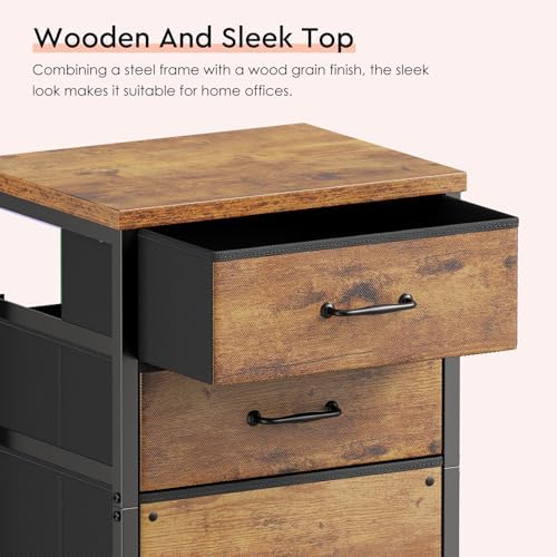 Maihail 3 Drawer File Cabinet on Wheels Fits A4 Size for Home Office