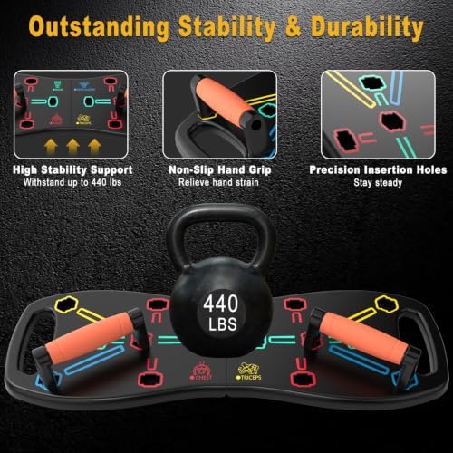 HOTWAVE Push Up Board, Portable Pushup Board for Men, Foldable Push Up Bar