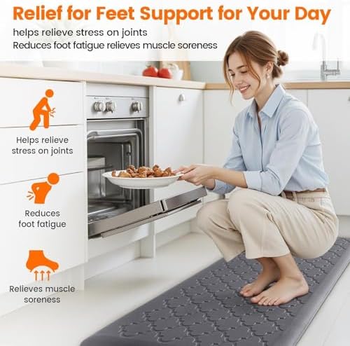 4/5 Inch Thick Anti-Fatigue Kitchen Mat Comfort Standing Floor Mat for Home