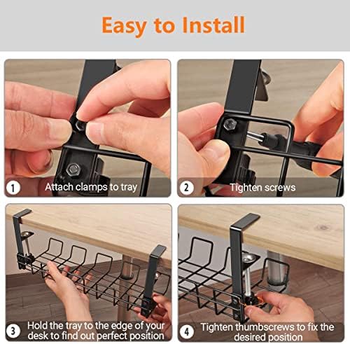 Under Desk Cable Management Tray L 14.9'' W 5.9''