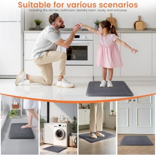 4/5 Inch Thicker Kitchen Mats Anti Fatigue Comfort Mat Standing Desk Rugs