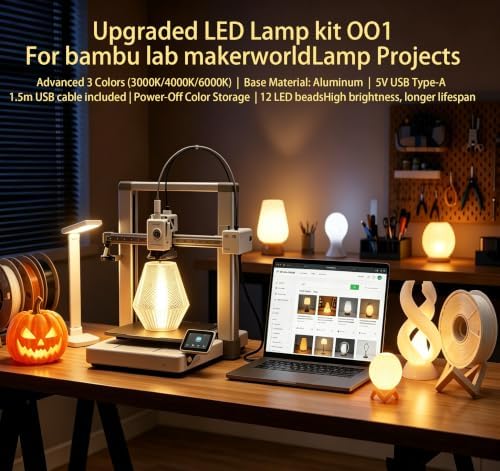 LED Lamp Kit 001 for Bambu 3D Printer Parts Light Projects 1-Pack