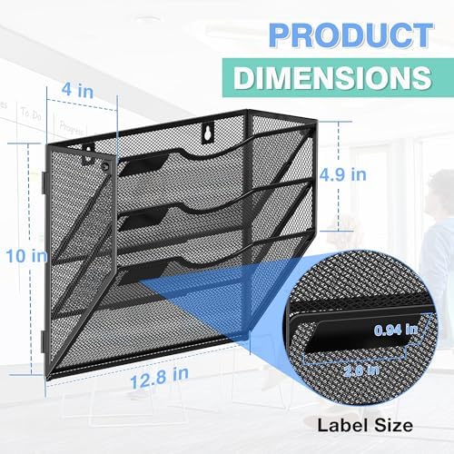 Kuntine.B Wall File Organizer Office Hanging Magazine Holder Wall File Organizer for Office Home