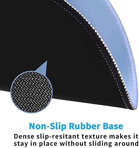 Dapesuom Round Mouse Pad, 8.7 x 8.7 Inch Premium-Textured Washable Non-Slip Rubber Base Cute Small Mouse Mat with Stitched Edge for Women Wireless Computer Laptop Gaming Desk Accessories, Sky Blue
