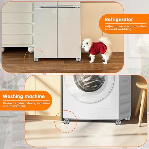 Furniture Risers Bed Risers Heavy Duty 1 inch, 2 inch, 3 inch, 4 inch Round Adjustable Bed Lifts Riser for Desk Legs Table Couch Sofa Chair Refrigerator Washing Machine (1 Inch, Gray, 16 Pack)