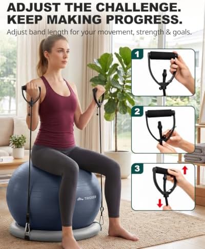 Trideer Exercise Ball Chair – Yoga Ball Chair for Office, Pregnancy & Home