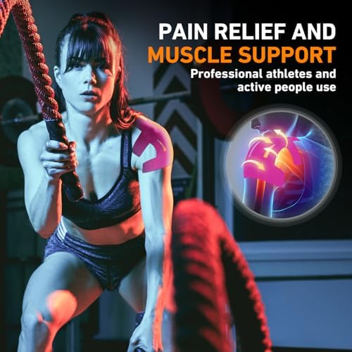 KTQUICK Precut Kinesiology Tape for Shoulder, 24 PCS, 20% Stronger Adhesive