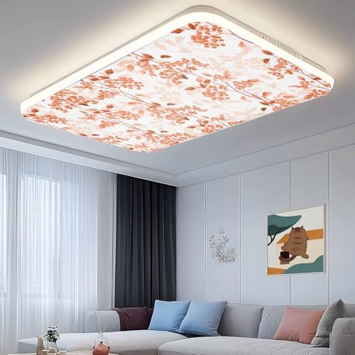 Orange Flower Magnetic Fluorescent Light Covers for Ceiling Lights 2 x 4 Feet,Flower Floral Botanical Spring Summer Office Classroom Kitchen Drop Ceiling Light Covers Lighting Filters Shade 3 Packs