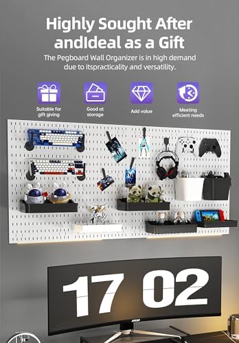 Pegboard Wall Organizer Kit, Modular Storage System, Black