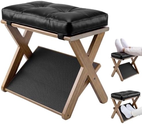 Foot Rest Under Desk at Work, Solid Wood Double Step Footstool