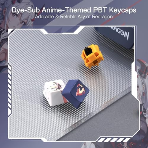 Redragon K686 PRO Wireless RGB Gasket Gaming Keyboard, Dye-Sub Anime Keycap