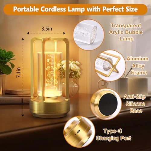 Rechargeable Table Lamp for Outdoor Indoor Portable Lamp with 3 Colors