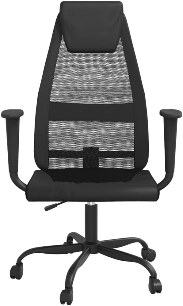 Ergonomic Office Chair with Breathable Mesh, Black and Grey Design, Height Adjustable, Rolling Wheels, Sturdy Frame Supports 242.5 lb for Workspace and Home Office