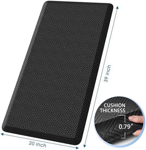 Anti-Fatigue Kitchen Mats for Floor Standing and Comfort Desk Mats 39"x20"