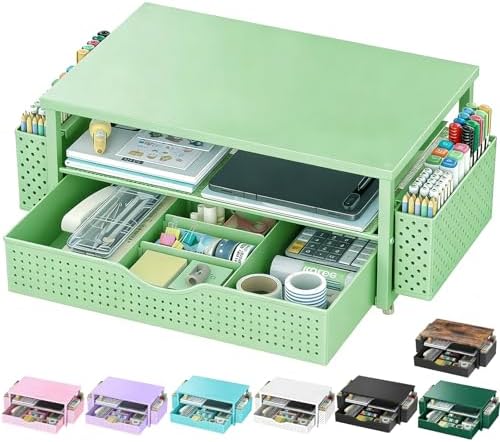 Desk Organizers and Accessories, Printer Stand with Storage, Sage Green