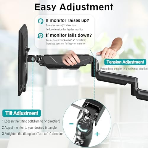 MOUNT PRO Triple Monitor Mount for Max 27" Screens, Hold Up to 17.6lbs Each