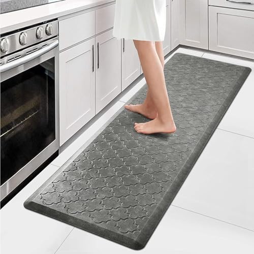 WISELIFE Kitchen Mat Cushioned Anti Fatigue Runner Rug, 17.3"x60", Grey