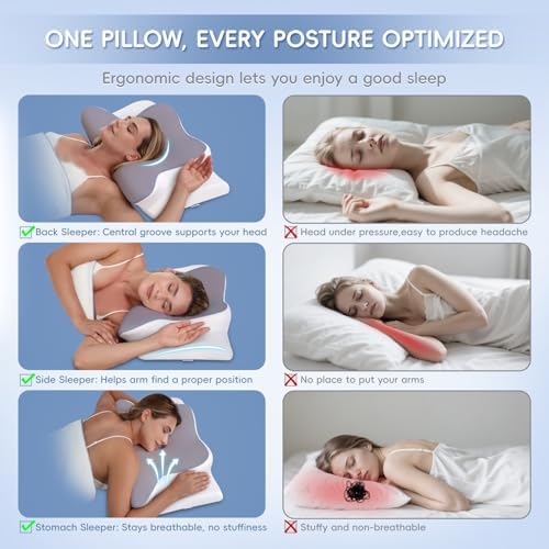 Cervical Neck Pillow, Ergonomic Memory Foam Pillow