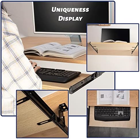 14" Keyboard Slide Ball Bearing Slides Keyboard Tray Under Desk Rails Rack