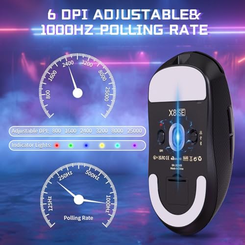 ATTACK SHARK X8 SE Tri-Mode Wireless Gaming Mouse Ergonomic 59g Lightweight