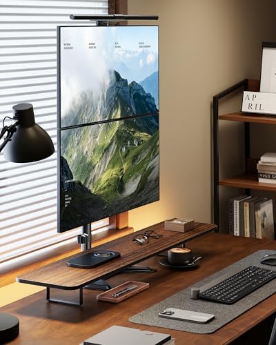 monTEK Freestanding Stacked Dual Monitor Stand for 17-32", 22 lbs Each