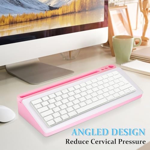 DOLLAR BOSS Glass Desk Whiteboard Small Dry Erase Board, Pink