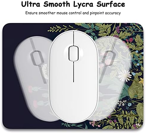 Dapesuom Small Mouse Pad, 6 x 8 Inch Thick Rubber Premium-Textured Non-Slip Portable & Washable Mini Mouse Mat for Women Men Wireless Laptops Keyboard Tray Gaming Work Computer Travel, Elegant Flower