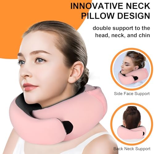 Travel Pillow - Hooded Neck Pillow Airplane Memory Foam Filling