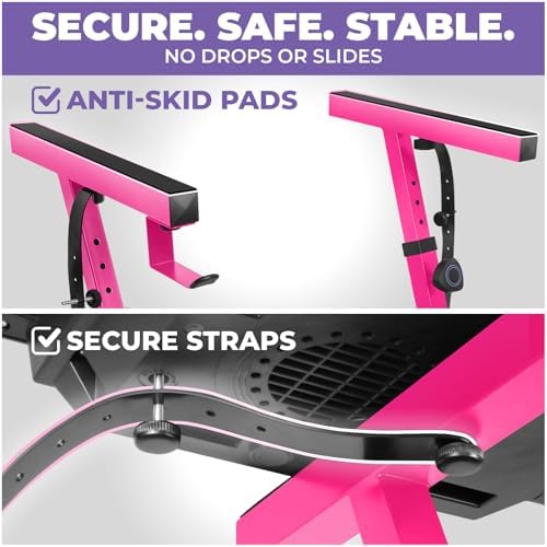 Liquid Stands Piano Keyboard Stand - Z Style Adjustable and Portable Heavy Duty Music Stand for Kids and Adults -Fits 54-88 Key Electric Pianos - Sturdy Musical Keyboard Stand (Pink)