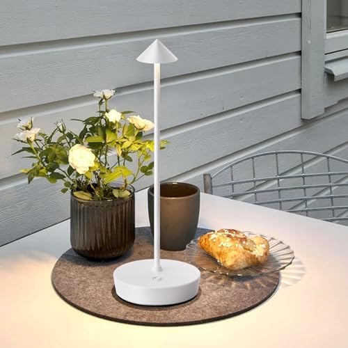 Set of 2 Cordless Rechargeable Led Table Lamp Battery Operated Light White