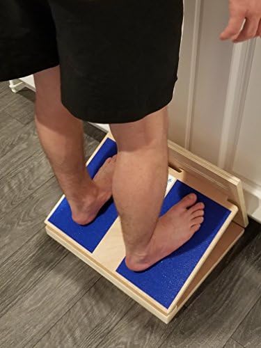 Pain Free At Sea Therapy Slant Board - Wooden Slant Board for Calf Stretching, The Only One With Interlocking Lip/Edge for Safety & Stability, 4-Level Adjustable Wedge Stretcher for Posture Exercise