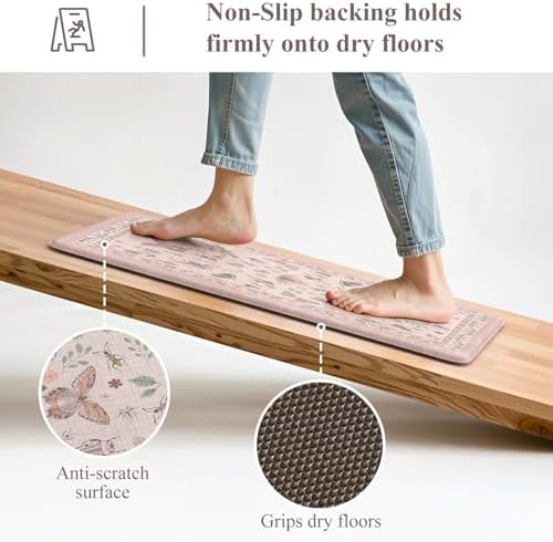 LEEVAN Anti Fatigue Kitchen Mats for Floor, Cushioned Kitchen Mat Set 2PCS