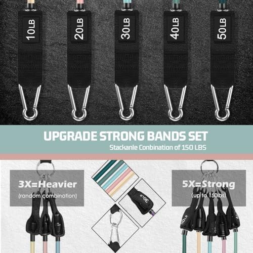 VEICK Resistance Bands with Handles, Exercise Tube Bands Set for Workouts