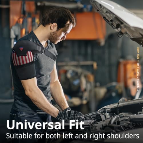 FIGHTECH Shoulder Brace for Men and Women | Compression Support for Torn Rotator Cuff and Other Shoulder Injuries | Left or Right Arm (USA, Large/X-Large)