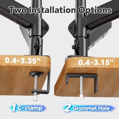 Simple Trending Dual Monitor Stand for 17-27 inch Computer Screens, Computer Stand, Adjustable Stand for 2 Monitors Holds up to 20 lbs, (Black)