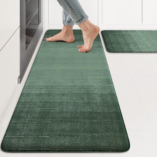 KIMODE Anti Fatigue Kitchen Mats for Floor,Farmhouse Kitchen Rugs Sets of 2