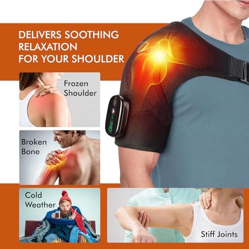Shoulder Heating Pad Massage - 3 in 1 Cordless Electric Vibration