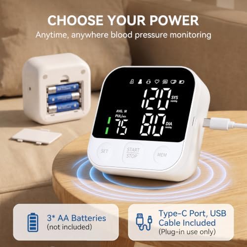 Blood Pressure Monitor FDA-Cleared Upper Arm Cuff with Storage Bag