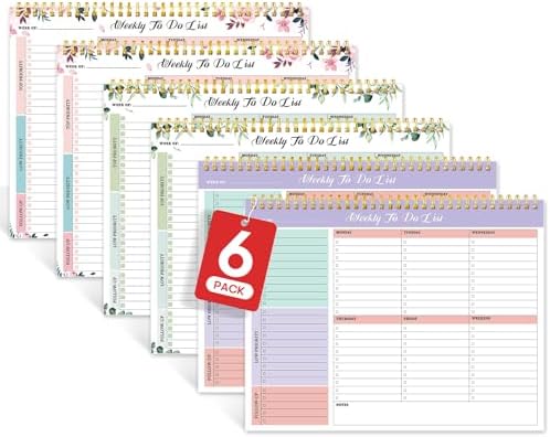 Taja Weekly To Do List Notepad, Undated Weekly Planner Pad, 8.5" x 11"