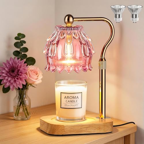 Candle Warmer Lamp with Timer Dimmer, Wax Melts Warmer Lamp for Gift, Pink