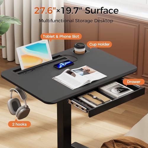 28" Mobile Standing Desk with Drawer, Portable Laptop Desk (Pack of 2)