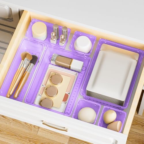 SpaceHacks 15 PCS Plastic Drawer Organizer Set, Drawer Storage Trays